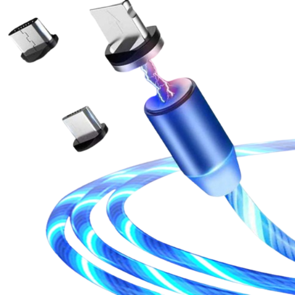 Compatible with Apple, Flowing Ligh Magnetic Streamer Data Line Cable for Iphone Android Typec